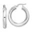 Smooth Octagon Tube Hoop Earrings in Sterling Silver, 30mm Diamond-Cut - Sophia Jewelers