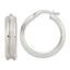 Sterling Silver Polished and Textured Circle Hoop Earrings