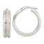 Circle Hoop Earrings in Sterling Silver, 26mm Textured - Sophia Jewelers