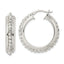 Beaded Hoop Earrings in Sterling Silver, 29mm Diamond-Cut - Sophia Jewelers