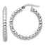 Sterling Silver Rhodium-plated Polished 3mm Beaded Hoop Earrings