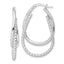 Double Oval Hoop Earrings in Sterling Silver, 38mm - Sophia Jewelers