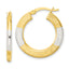 Sterling Silver and Gold-tone Brushed Flat Circle Hoop Earrings