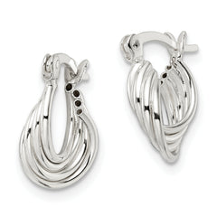 Sterling Silver Polished Triple Circle Hoop Earrings