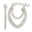 Sterling Silver Beaded Double Oval Hoop Earrings