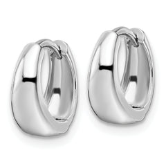 Sterling Silver Rhodium-plated Polished Hinged Hoop Earrings