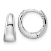 Sterling Silver Rhodium-plated Polished Hinged Hoop Earrings