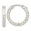 Sterling Silver Polished D/C Square Tube Locking Hoop Earrings
