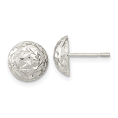 Sterling Silver Polished D/C Textured Post Earrings