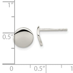 Sterling Silver Polished Flat Circle Post Earrings