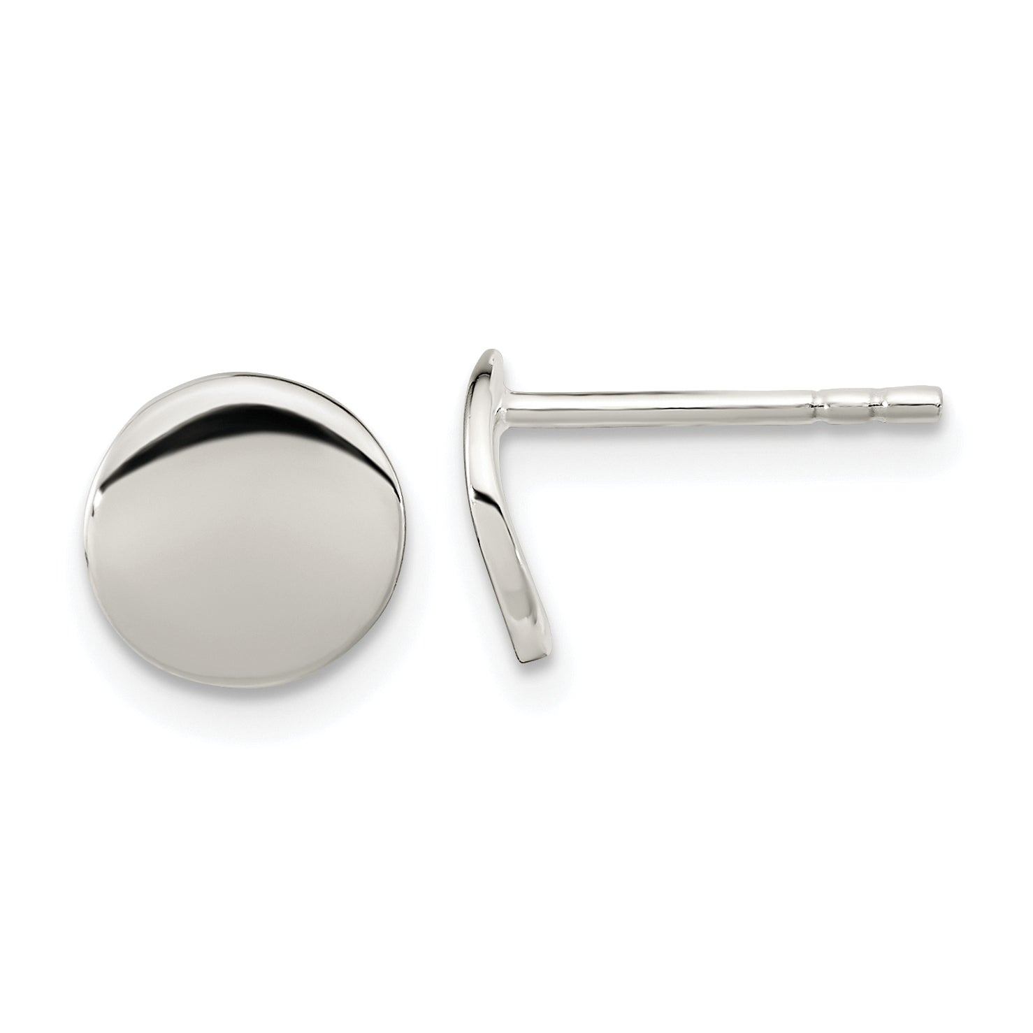 Sterling Silver Polished Flat Circle Post Earrings