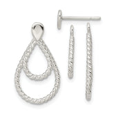 Sterling Silver w/2 Teardrop Jackets Button Post Earrings