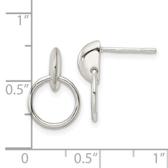 Sterling Silver Circle Dangle Post Earrings