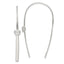 Cubic Zirconia Heart Threader Earrings in Sterling Silver - Sophia Jewelers