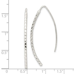 Sterling Silver Polished & Textured Threader Earrings