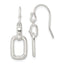 Sterling Silver Polished Rectangle Link Dangle Shepherd Hook Earrings