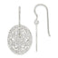 Sterling Silver Polished Floral Oval Dangle Earrings