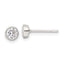 Sterling Silver Polished 4mm Round CZ Bezel Set Stud Earrings