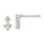 Sterling Silver Polished Two Square CZ Post Earrings