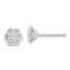 Sterling Silver Polished Floral CZ Post Earrings
