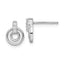 Sterling Silver Rhodium-plated Polished CZ Circles Post Earrings