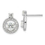 Sterling Silver Rhodium-plated Polished CZ Halo Circle Post Earrings