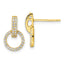 Sterling Silver Gold-tone Polished CZ Circle Post Dangle Earrings