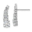 Sterling Silver Rhodium-plated Polished Graduated CZ Post Earrings