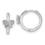 Sterling Silver Rhodium-plated Polished CZ Hinged Hoop Butterfly Earrings