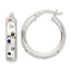Sterling Silver Polished Multi-color CZ Circle Hoop Earrings
