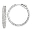 Out Cubic Zirconia Hoop Earrings in Sterling Silver, 29mm Hinged - Sophia Jewelers