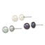 Black White Freshwater Pearl Set of Stud Earrings in Sterling Silver - Sophia Jewelers