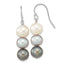Sterling Silver Rhodium-plated 8-9mm Black, White and Grey Near-Round Freshwater Cultured Pearl Dangle Earrings
