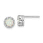 Sterling Silver Rhodium-plated Polished Created Opal Post Earrings