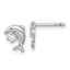 Sterling Silver Rhodium-plated CZ Dolphin Post Earrings