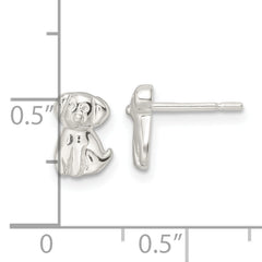 Sterling Silver Polished Puppy Post Earrings
