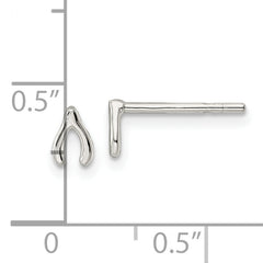 Sterling Silver Polished Wish Bone Post Earrings