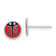 Sterling Silver RH-plated Enameled Ladybug Children's Post Earrings
