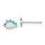Sterling Silver Rhodium-plated Polished & Blue/Black Enameled Dinosaur Children's Post Earrings