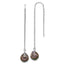 Sterling Silver Rhodium-plated 9-10mm Black Teardrop Tahitian Saltwater Cultured Pearl Threader Earrings