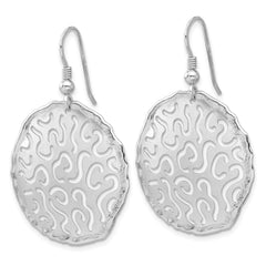 Sterling Silver Rhodium Plated Polished and Brushed Earrings