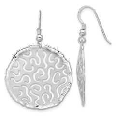 Sterling Silver Rhodium Plated Polished and Brushed Earrings