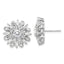 Cubic Zirconia Floral Stud Earrings in Sterling Silver, 17.3mm - Sophia Jewelers
