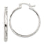 Diagonal Faceted Hoop Earrings in Sterling Silver, 35mm Textured - Sophia Jewelers