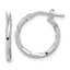 Sterling Silver Rhodium-plated Polished Textured 1.60mm Hoop Earrings
