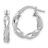 Sterling Silver Rhodium-plated Polished Twisted Hoop Earrings