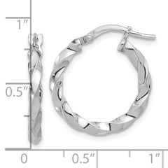 Sterling Silver Rhodium-plated Polished Twisted Hoop Earrings