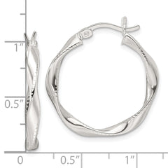 Sterling Silver Polished Twisted Hoop Earrings