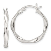 Sterling Silver Polished Twisted Hoop Earrings