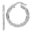 Twisted Hoop Earrings in Sterling Silver, 2x28mm - Sophia Jewelers